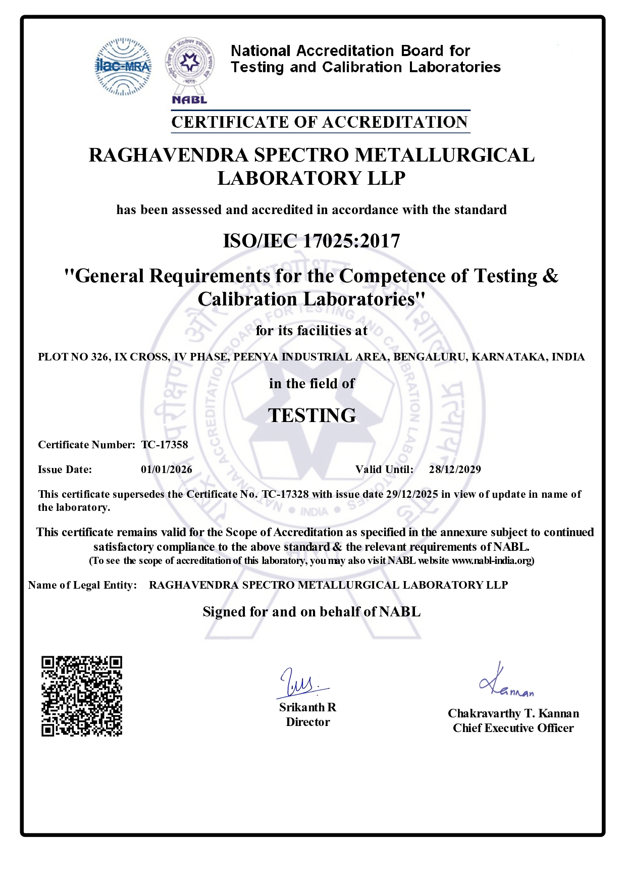 NABL Certificate